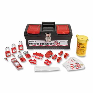 Electrical Lockout Tagout Kit, 34 Pc, With toolbox and Nylon Safety Lockout Padlocks