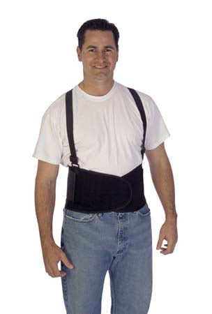 BLACK BACK SUPPORT WITH ATTACHED SUSPENDERS (24 PCS PER CASE)