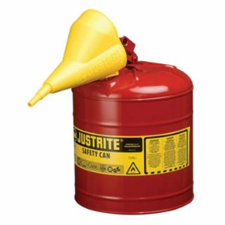 Type I Safety Cans, Flammables, 2 1/2 gal, Red