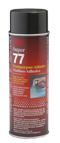 SUPER 77 MULTI-PURPOSE SPRAY ADHESIVE, CASE OF (12) 24 oz CANS #21210