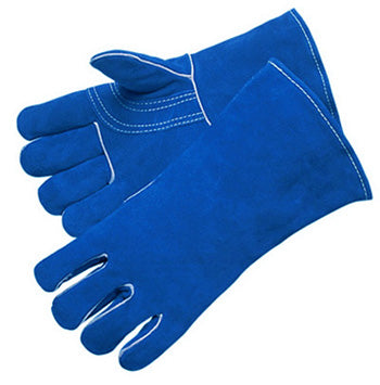 WELDING GLOVE BLUE LEATHER WITH REINFORCED THUMB & PALM 3 DZ/BOX #7354