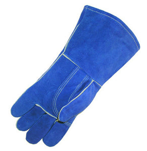 WELDING GLOVE BLUE LEATHER WITH REINFORCED THUMB & PALM (left hand only) LARGE 3 DZ/BOX #7354
