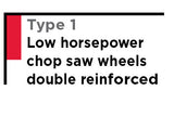 TYPE 1 LOW HORSE POWER CHOP SAW WHEELS (FOR METAL)
