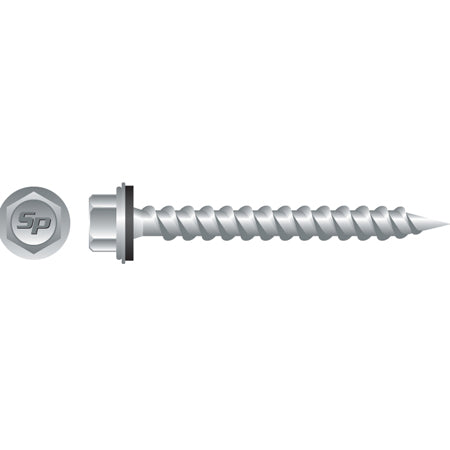 Pole Gripper Screws Unslotted Hi-Hex Washer Head w/ Shoulder and EPDM Bonded Washer, Strong Shield Coated